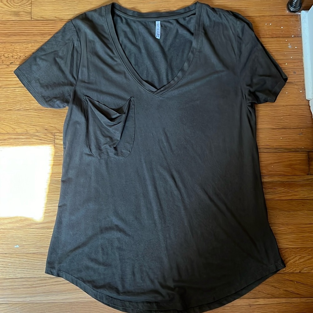 Z supply brown suede t shirt